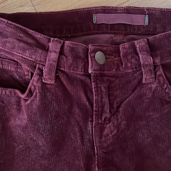 J Brand Pencil Leg Corduroy Jeans, Merlot. size 26. - Picture 2 of 2